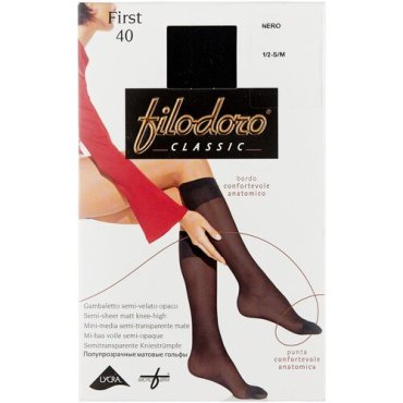 Капроновые гольфы Filodoro Classic First 40 Den, размер 1/2 S/M, nero