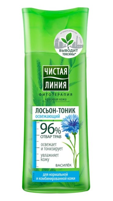 Лосьон-тоник для нормальной и комбинированной кожи на отваре целебных трав Чистая линия 100 мл