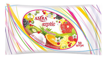 AMRA Влажные салфетки освежающие Exotic 50 шт,