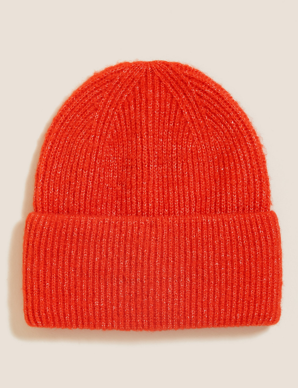 Вязаная шапка Beanie с отворотом