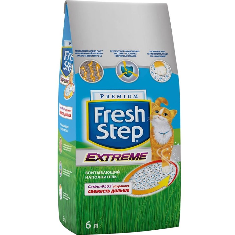 Наполнитель для кошачьего туалета Fresh Step Extreme впитывающий 6л