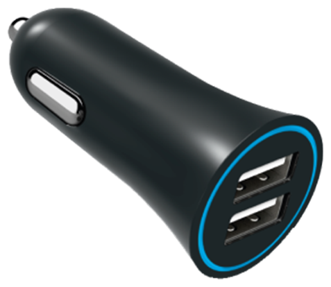 Автомобильное зарядное устройство MediaGadget CPS-224U, 2 USB-порта, Black