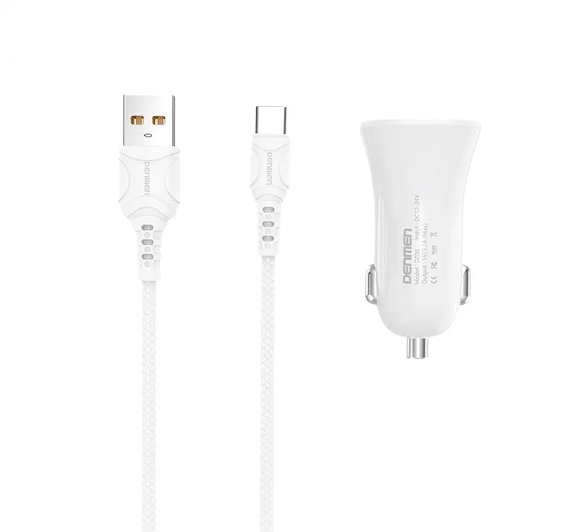 АЗУ micro USB, быстрая зарядка, блок на 2 USB 3.1A + провод 1м, белый