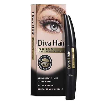 Diva Hair, Масло-гель для ресниц и бровей, 12 мл