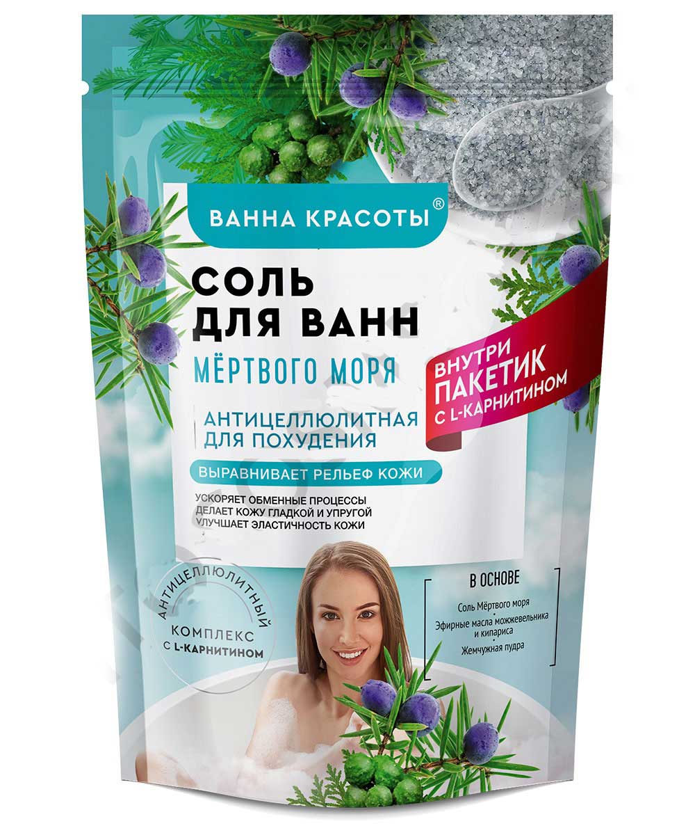 Соль для ванн Фитокосметик. Ванна красоты. Мертвого моря с комплексом 500 г и 30мл