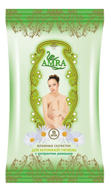 AMRA Влажные салфетки для интимной гигиены жен,15 шт,