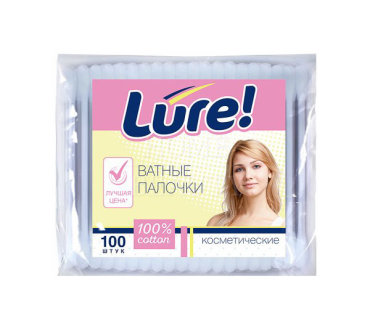 Ватные палочки LURE 100 шт в пакете