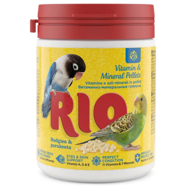 Витаминно-минеральные гранулы Rio для волнистых и средних попугаев, 120 г