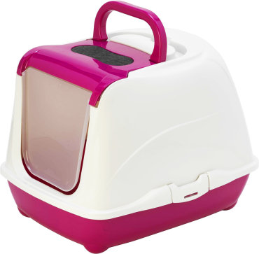 Туалет закрытый Pride MODERNA Flip Cat для кошек розовый 50x39x37