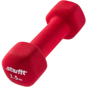 Гантель Starfit неопреновая DB-201 1,5 кг, насыщенный красный (1 шт.)