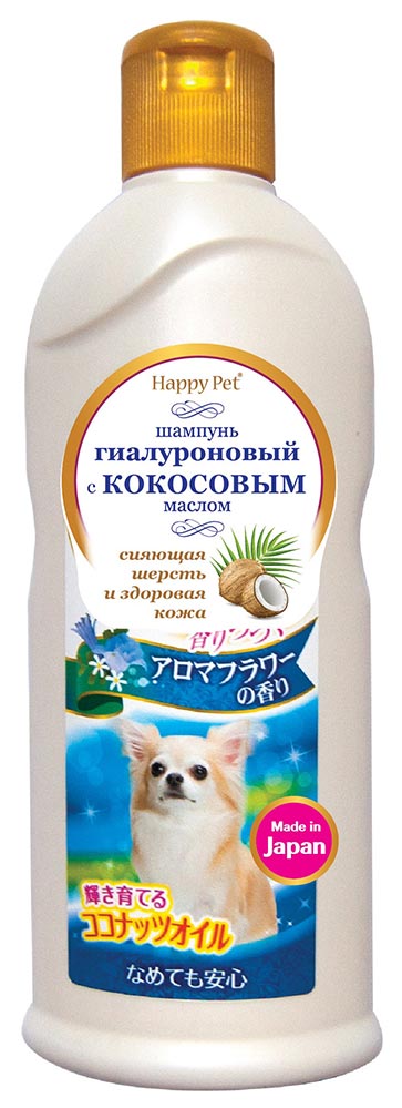 Шампунь для кошек и собак Premium Pet с кокосовым маслом и гиалуроном для сияющей шерсти собак с цветочным ароматом 350 мл