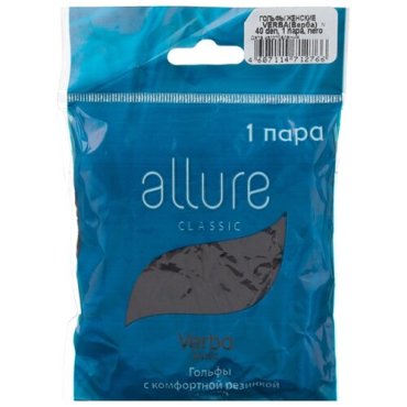 Капроновые гольфы ALLURE Verba 40 den, размер универсальный, nero
