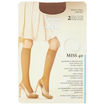 Капроновые гольфы Sisi Miss 40 den New, 2 пары, размер 0 ( one size), daino