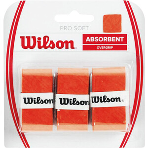 Овергрип Wilson Pro Soft Overgrip, арт. WRZ4040OR, 0,5 мм, размер 2,5см*120см,3 шт, темно-оранжевый