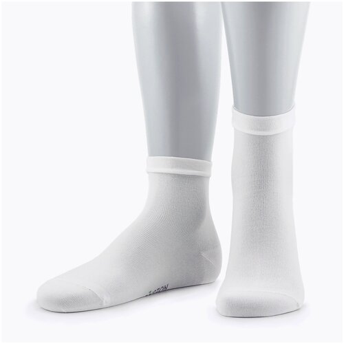Женские носки из мерсеризованного хлопка Grinston socks белые, размер 25