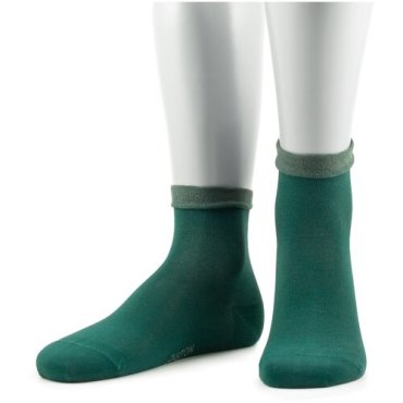 Женские носки из мерсеризованного хлопка Grinston socks зеленые, размер 25