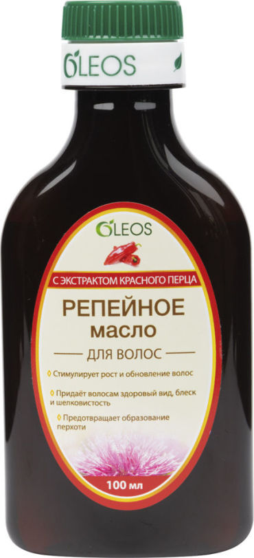 Масло репейное Oleos с экстрактом красного перца 100мл