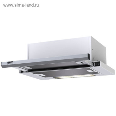 Вытяжка KRONA Kamilla slim 500, встраиваемая, 390 м3/ч, 3 скорости, 50 см, серебристая