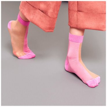 Носки для девушек Hysteria Filippa Nylon Ankle - Beige/Pink 36-41
