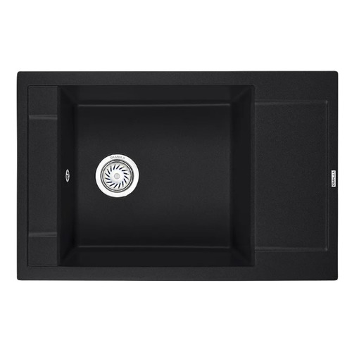 Кухонная мойка GRANULA GR-7806, кварц, 78см х 50см, черный