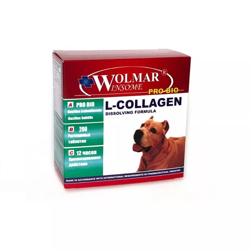 Комплекс для собак Wolmar Winsome Pro Bio L-Collagen для восстановления суставов, 200 таб