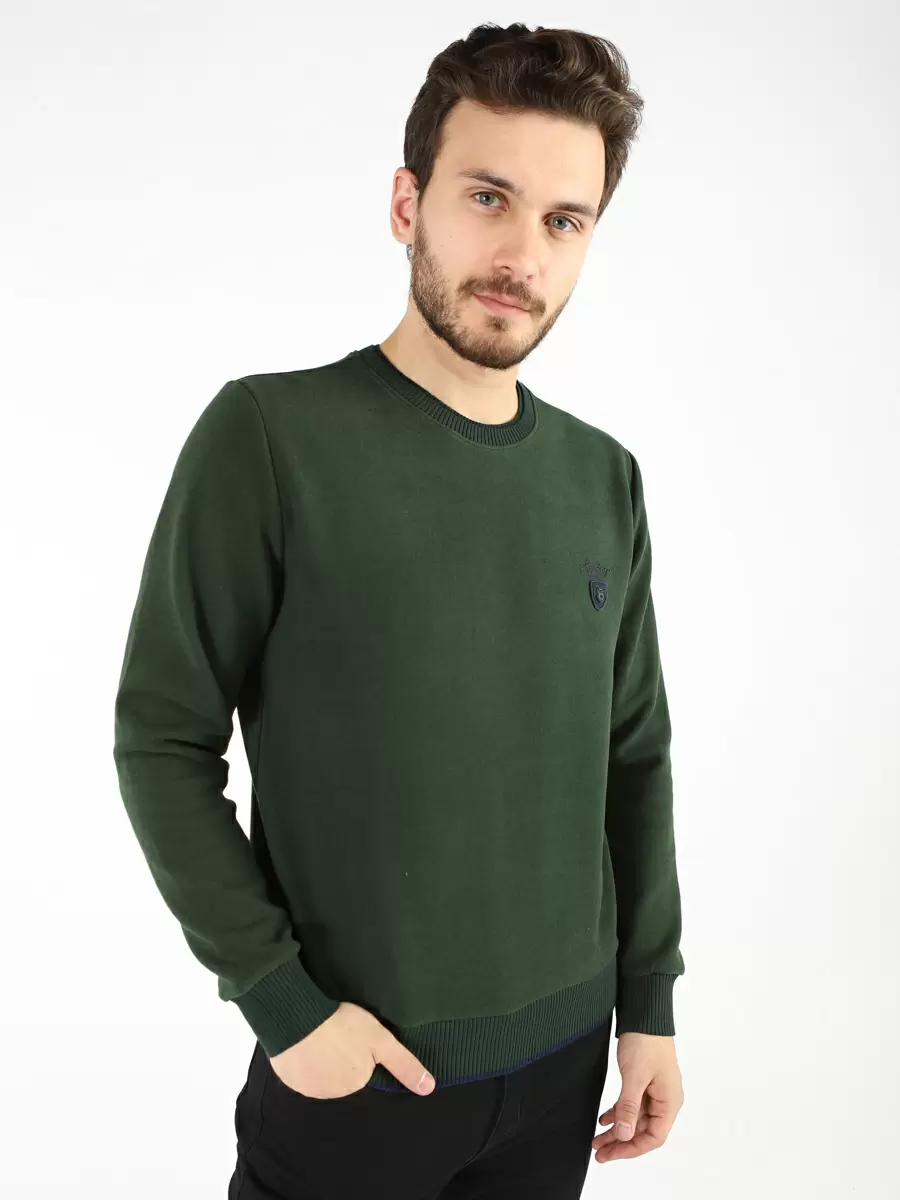 Свитшот мужской MCL 27643 yesil melang хаки 4XL