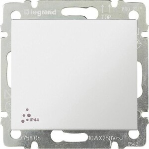 Выключатель Legrand одноклавишный Valena 10A 250V IP44 белая 774201