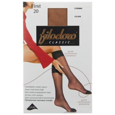 Капроновые гольфы Filodoro Classic First 20 Den, размер 2 S/M, cognac