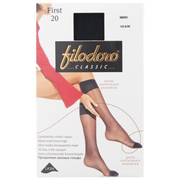 Капроновые гольфы Filodoro Classic First 20 Den, размер 2 S/M, nero