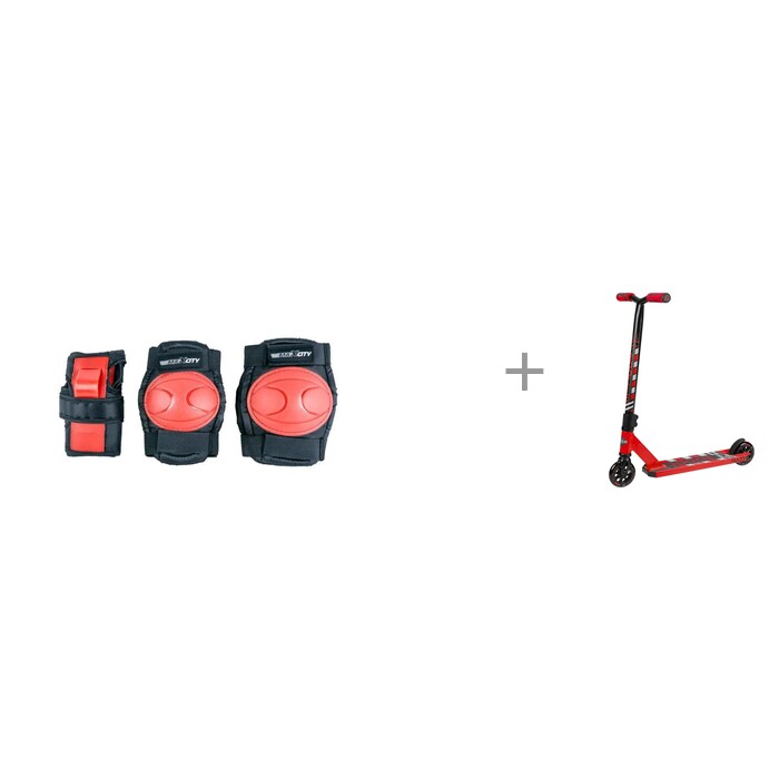 MaxCity Роликовая защита Space и двухколесный самокат Madd Gear Carve Rookie Scooter