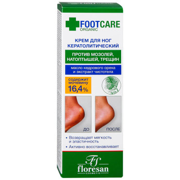 Крем для ног Floresan кератолитический Organic foot care 100 мл