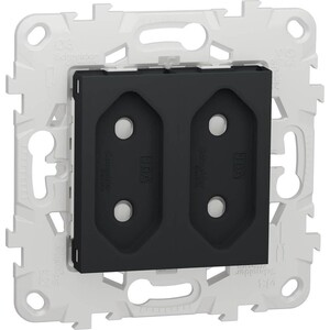 Розетка Schneider Electric двойная Unica New б/з со шторками NU503154
