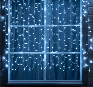 Luazon Lighting Гирлянда Занавес белая нить каучук 2х1.5 м