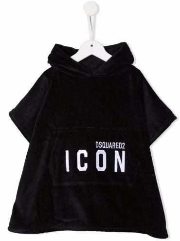 Dsquared2 Kids махровый халат с капюшоном и логотипом