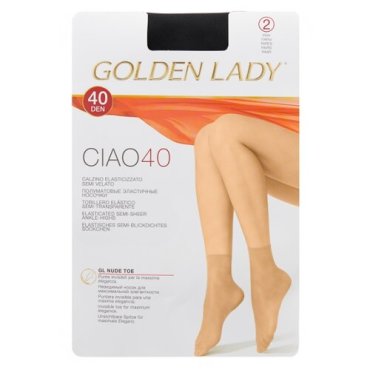 Капроновые носки Golden Lady Ciao 40 Den, 2 пары, размер 0 (one size), nero