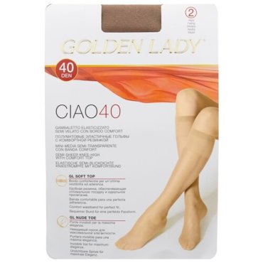 Капроновые гольфы Golden Lady Ciao 40 Den, 2 пары, размер 0 (one size), daino
