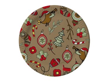 Тарелки бумажные Gratias Merry Christmas 230mm 6шт 4095168