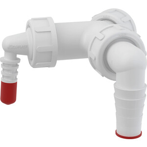 Колено слива AlcaPlast с двумя штуцерами G1''/8-16 / 17-23 с обратным клапаном (P149Z)