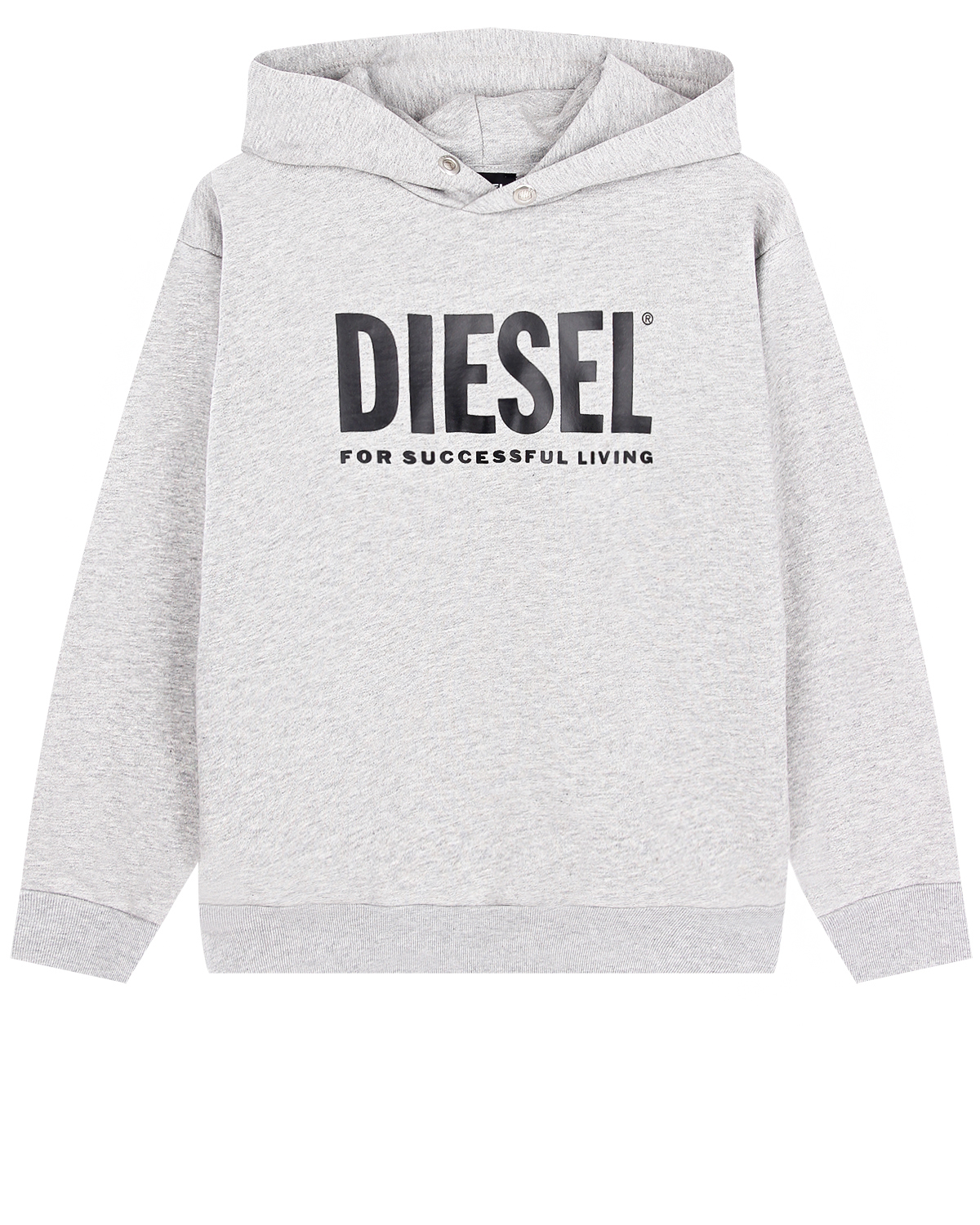 Серая толстовка-худи с логотипом Diesel
