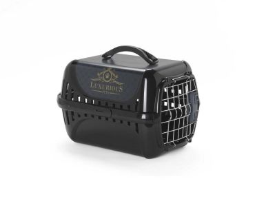 Переноска для кошек и собак Moderna Trendy runner SPRING LOCK door luxurious black черный 51х31х34 см