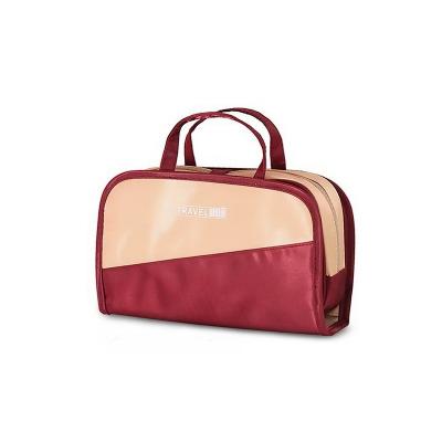 Дорожная косметичка со съёмным отделением Travel Bag, бордово-бежевый