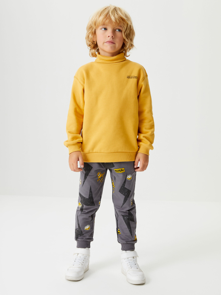 Трикотажные джоггеры с Миньонами для мальчиков (серебро, 122/ 7-8 YEARS)
