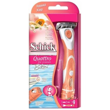 SCHICK / Wilkinsin sword Бритвенный станок Quattro For Women Bikini с триммером