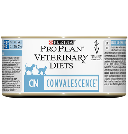 Purina Pro Plan Veterinary Diets CN Convalescence / Лечебные консервы Пурина Про План Ветеринарная Диета для кошек и собак Конвалесенс Послеоперационное восстановление Анорексия (цена за упаковку)