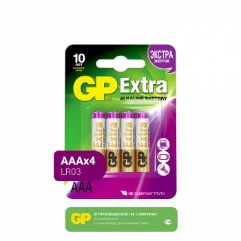 Батарейки GP BATTERIES ААА Экстра