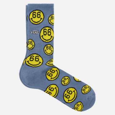Носки Vans 66 Smiley Crew, цвет голубой, размер 38.5-42 EU