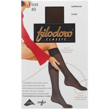 Капроновые гольфы Filodoro Classic First 40 Den, размер 3/4 M/L, cappuccio