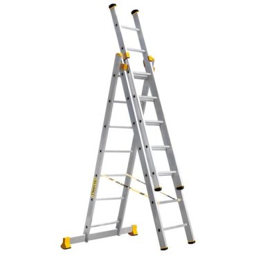 Лестница 3 секции, 21 ступ, алюминий, 3.93 м, 150 кг, Alumet, 5307