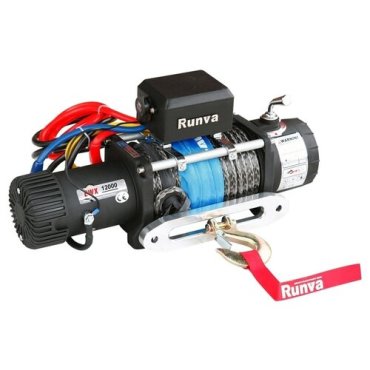 Лебёдка электрическая 12V Runva 12000 lbs 5700 кг (синтетический трос)