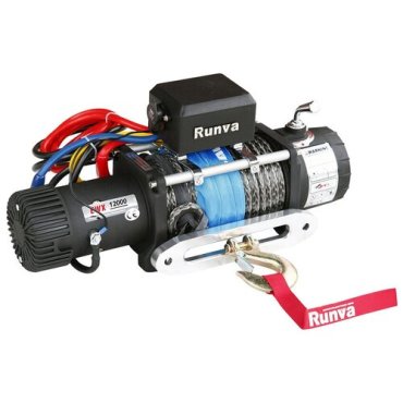 Лебёдка электрическая 24V Runva 12000 lbs 5700 кг (синтетический трос)